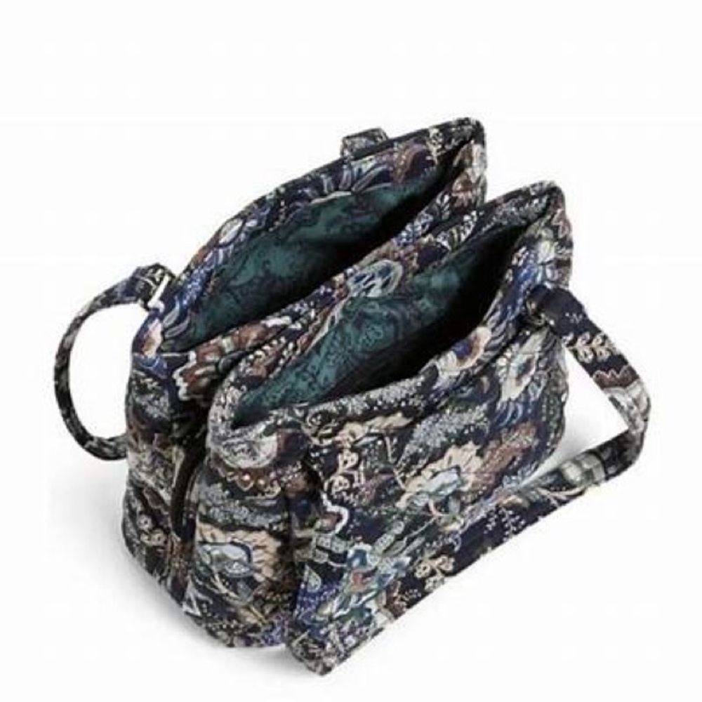 Vera Bradley multi compartment shoulder bag Java navy camp Nwt new